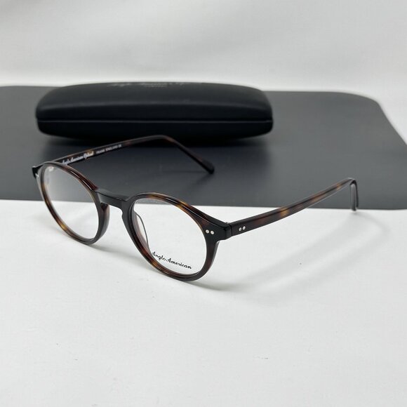 Anglo American Optical Mod 406 TO 47mm Dark Tortoise Glasses England 47 [] 21 - Picture 5 of 12